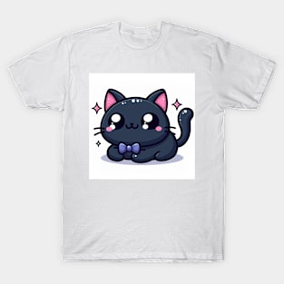 Kawaii Black Cat T-Shirt